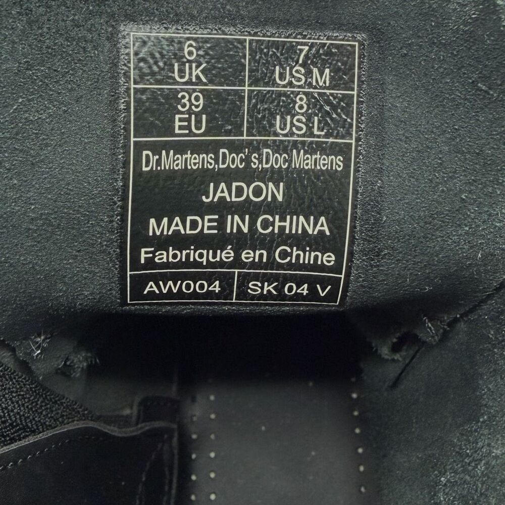 DR MARTENS Jadon Black Smooth Boots Size US 7 Side Zip Leather Platform - Picture 11 of 14